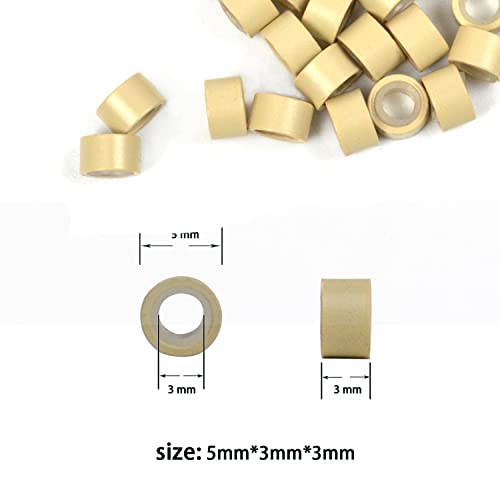 Silicone Lined Micro Rings Hair Extension Beads 5mm Blonde - 500 Pcs