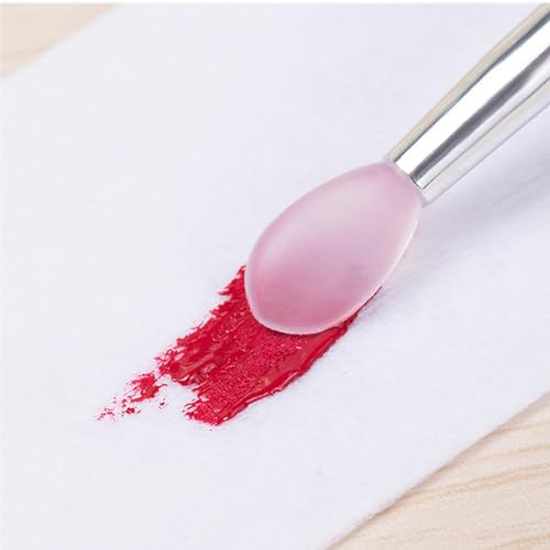 MOLILON 10 Pcs Silicone Nail Art Brushes with Caps for Chrome Powder