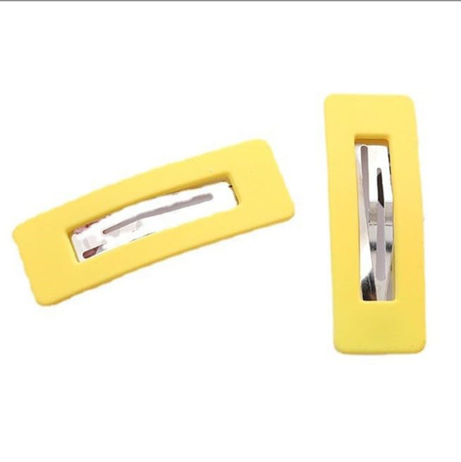 Myuiao Yellow Matte Square Hair Clips Set for Women and Girls