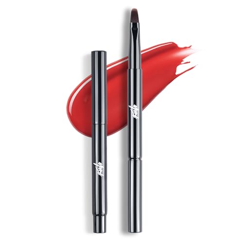 ACOSBRUOP Retractable Lip Brush with Cap Black Travel Lipstick Applicator