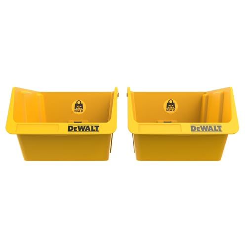 DEWALT Plastic Storage Bins, 10lb Capacity, 2 Pack for Workshop