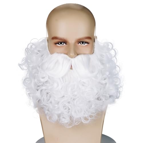 FILMIA Adult White Costume Beard with Elastic Band for Santa and Cosplay