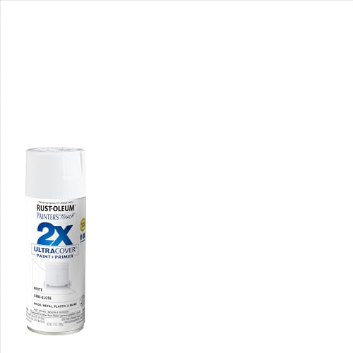 Rust-Oleum Painter's Touch 2X Ultra Cover Spray Paint, Semi-Gloss White, 12oz