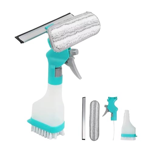 Kakalote Blue 4-in-1 Window Cleaning Kit with Squeegee & Spray Bottle