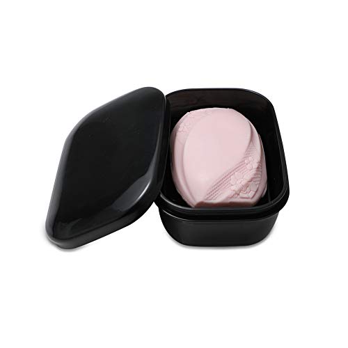 TANCANO Portable Soap Dish Holder with Drainage Rack - 2 Pack, Black
