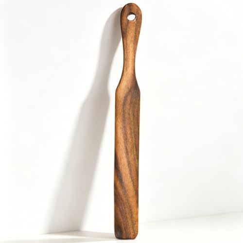 KitchenPal Wooden Sourdough Starter Spatula - 11 Inch Acacia Wood Spurtle