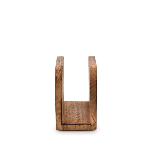 Rustic Mango Wood Napkin Holder - Upright Paper Napkin Storage