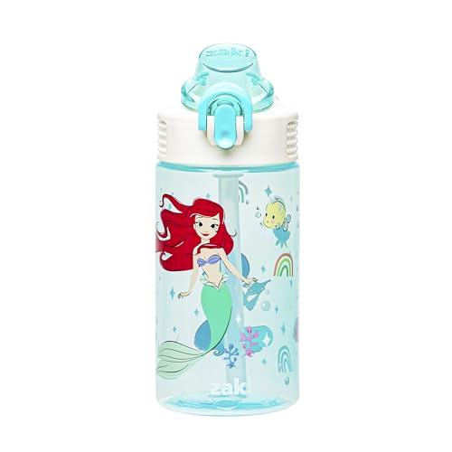 Zak Designs Disney Princess 16oz Leak-Proof Straw Water Bottle - Ariel & Jasmine