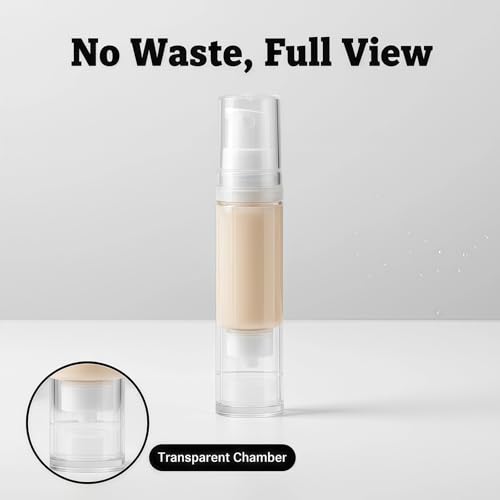 Ericotry 6PCS 5ml Airless Pump Bottle Travel Containers for Serum and Lotion