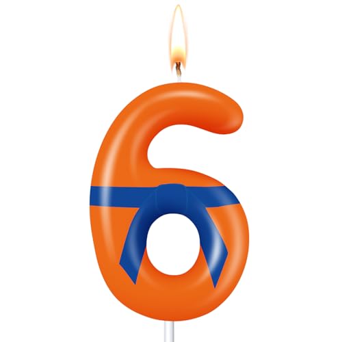 MTLEE Dragon Anime Birthday Candle Cake Topper - Orange & Blue