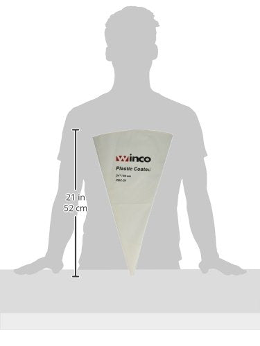 Winco 21-Inch Cotton Pastry Bag with Plastic Coating - White, Medium