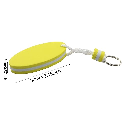 2pcs Floating Key Ring Glow in Dark, Yellow and Orange Water Buoyant Key Chain, Boat Key Chains for Fishing, Sailing, Surfing, Swimming, Water Sports