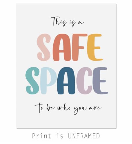 Safe Space Print – Boho Wall Art for Counselors & Classrooms 8x10