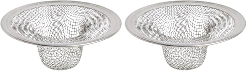 Danco 2.5-Inch Bathroom Sink Mesh Strainer - Stainless Steel (2 Pack)