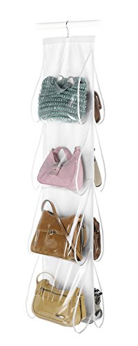 Whitmor Hanging Handbag File Organizer - 8-Pocket Clear Closet Storage