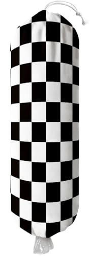HIYAGON Wall Mount Plastic Bag Holder - Check Pattern Kitchen Organizer