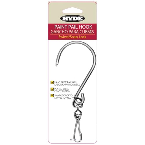 Hyde Swivel Paint Pail Hook - Steel Ladder & Window Hanging Tool