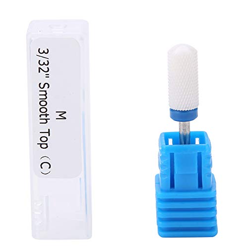 TMISHION Ceramic Nail Drill Bit Round Head Medium for Acrylic Gel Removal