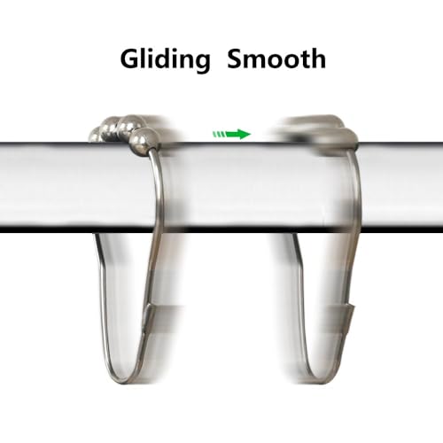 Careyoungs GGM101YY Stainless Steel Shower Curtain Hooks 12 Pack Rustproof & Decorative