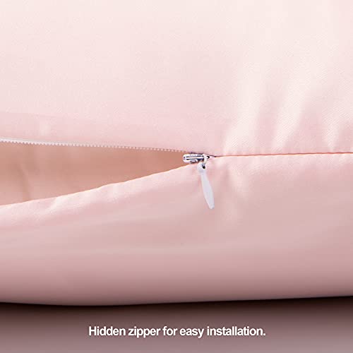 FLXXIE 2 Pack Pink Satin Toddler Pillowcases 13x18 Inch
