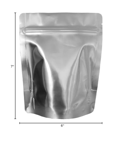 PackFreshUSA: 7 Mil - Pint Seal-Top Stand Up Mylar Bags - 100cc Oxygen Absorbers - Heat Seal - Long-Term Food Storage - 100 Pack