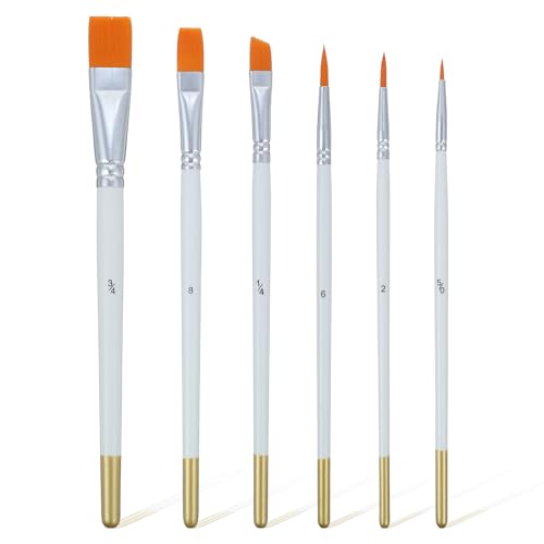 6-Piece Food-Safe Cake Painting Brushes Set for Decorating
