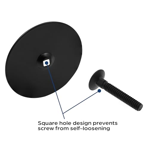 Prime-Line Door Hole Cover Plate 2-5/8 inch Matte Black Steel for Unused Door Openings