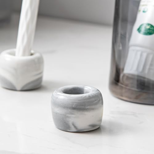 Yundu Ceramic Toothbrush Holder Set - Marble Design for Bathroom