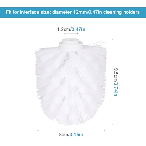 NOVYQREN Toilet Brush Replacement Heads - 2 Pack, White, 12mm Thread
