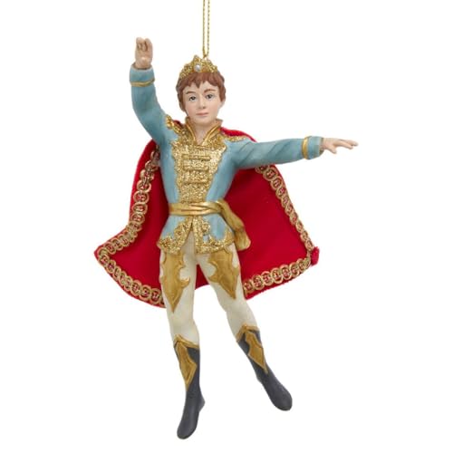 Nutcracker Prince Christmas Ornament - 6.5 Inch Resin & Fabric Mache Holiday Decor