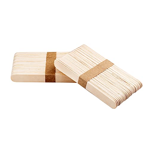 SILMII Wooden Wax Spatula Applicators for Hair Removal - 100 Pack