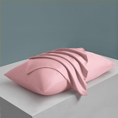 MILVOWOC Dusty Pink Brushed Microfiber Pillowcases - 20x26 Inch, 2 Pack