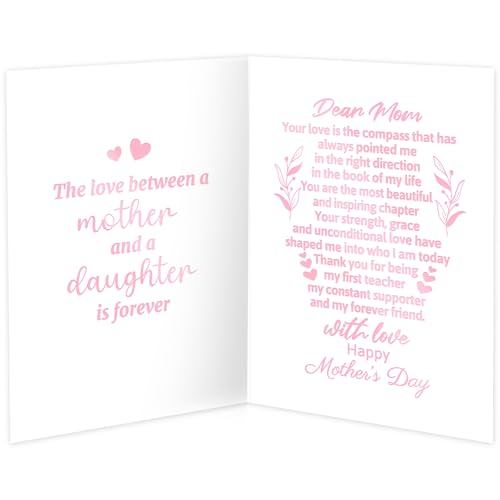 Happy Mother's Day Card for Mom from Daughter - Floral Design 5x7