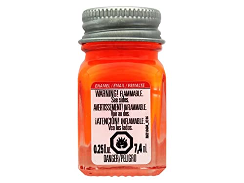 Testors Orange Fluorescent Enamel Paint - 0.25oz Bottle