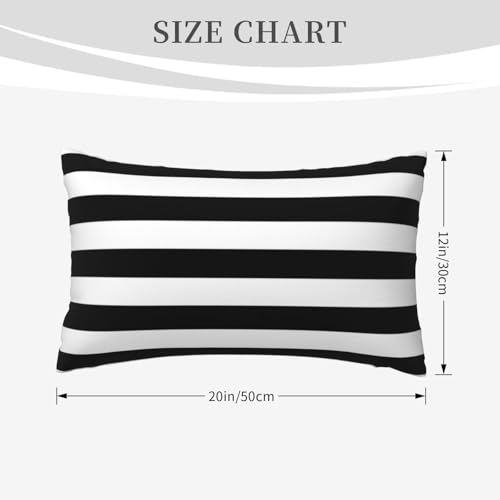 Black and White Stripe Throw Pillow Covers 12x20 in (Set of 2)