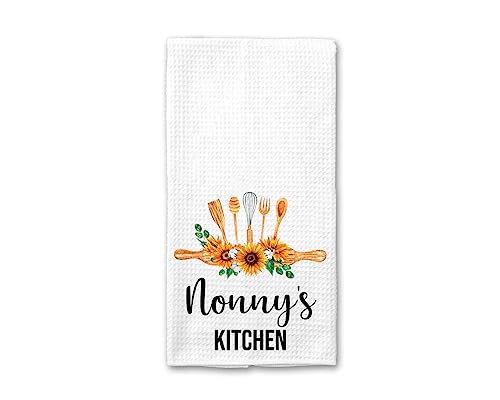 Sunflower Kitchen Towel - Absorbent 16x24 Waffle Weave Tea Towel