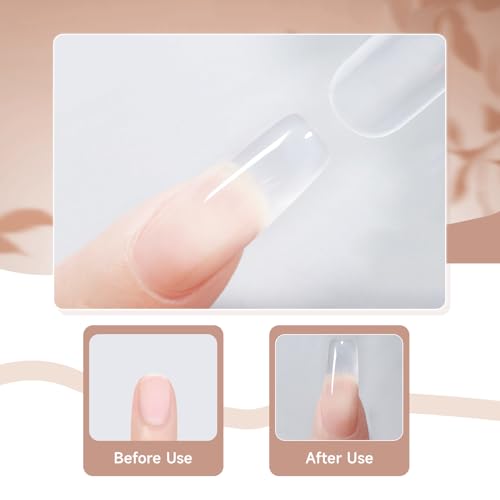 JEWHITENY Poly Nail Gel Set Neutral Colors with Slip Solution Base & Top Coat