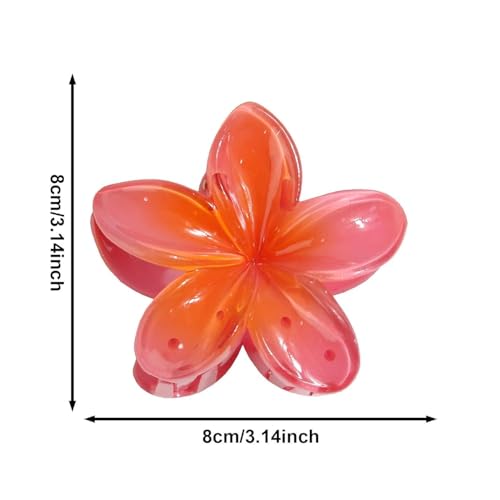 Red Plumeria Flower Hair Claw Clip Hawaiian Strong Hold Jaw Clip