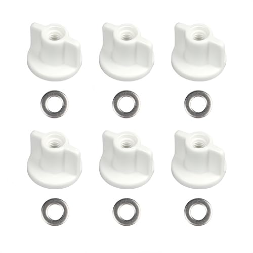 M6 Toilet Seat Nut & Washer Set - Stainless Steel & Plastic Fixing Hardware