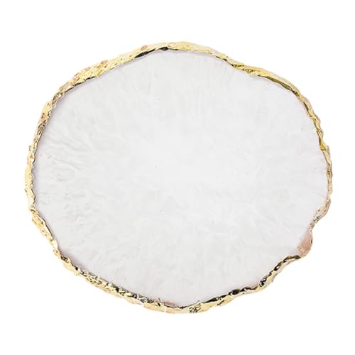 EUBUY Resin Nail Art Palette with Gold Edge Makeup Mixing Tray