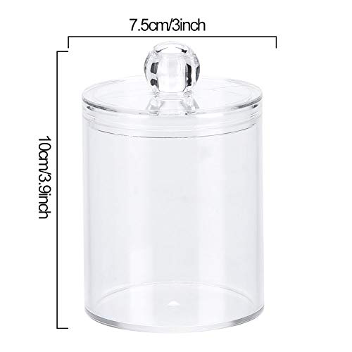 Acrylic Cotton Swab Holder with Lid - Stylish Organizer for Cotton Rounds