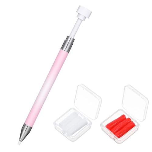 Refillable Rhinestone Picker Wax Pen with 6 Wax Refills for Diamond Art and Nail Design