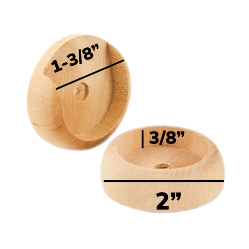 Wooden Closet Pole Sockets Set for 1-3/8" Rods - Solid Wood Holders