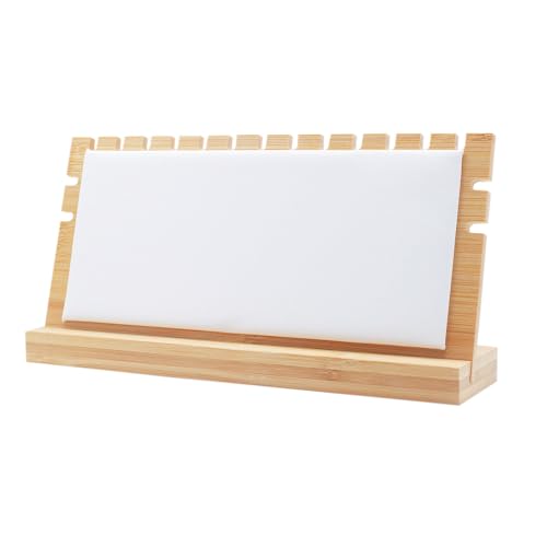 TANG SONG Jewelry Display Stand - Bamboo & Leather, 9.8" x 4.7"