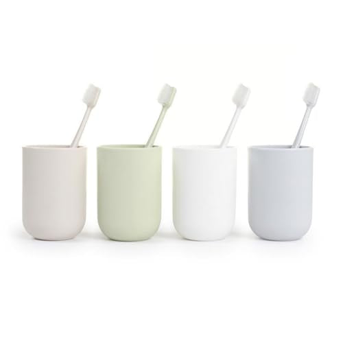 RabyLeo Solid Color Toothbrush Holder Cup - 10 oz (White)