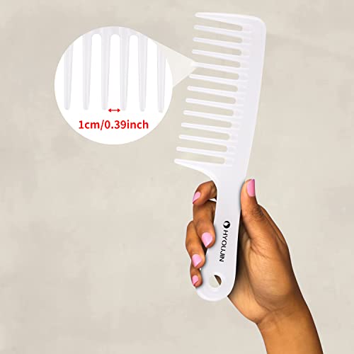 HYOUJIN Large Wide Tooth Detangling Hair Comb for Curly and Wet Hair, White