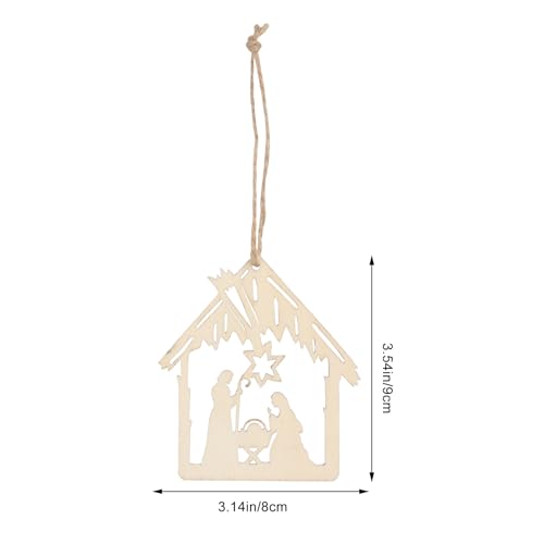 Wooden Nativity Scene Ornaments 20-Pack - Religious Christmas Keepsakes