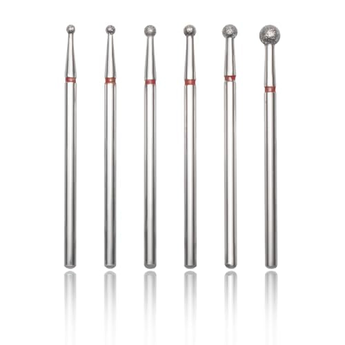 ETCAR 6 Pack Nail Drill Bits - 3/32" Cuticle Cleaning Ball Head Set