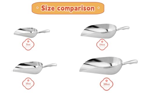 Heavy-Duty Cast Aluminum Kitchen Scoop - 5oz Ergonomic Design