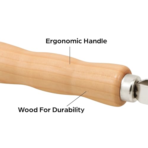 Screen Rolling Tool with Wood Handle and Steel Wheels